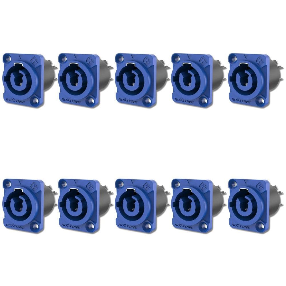 Kit 10 Conector Powercon De Linha Macho Azul Roxtone