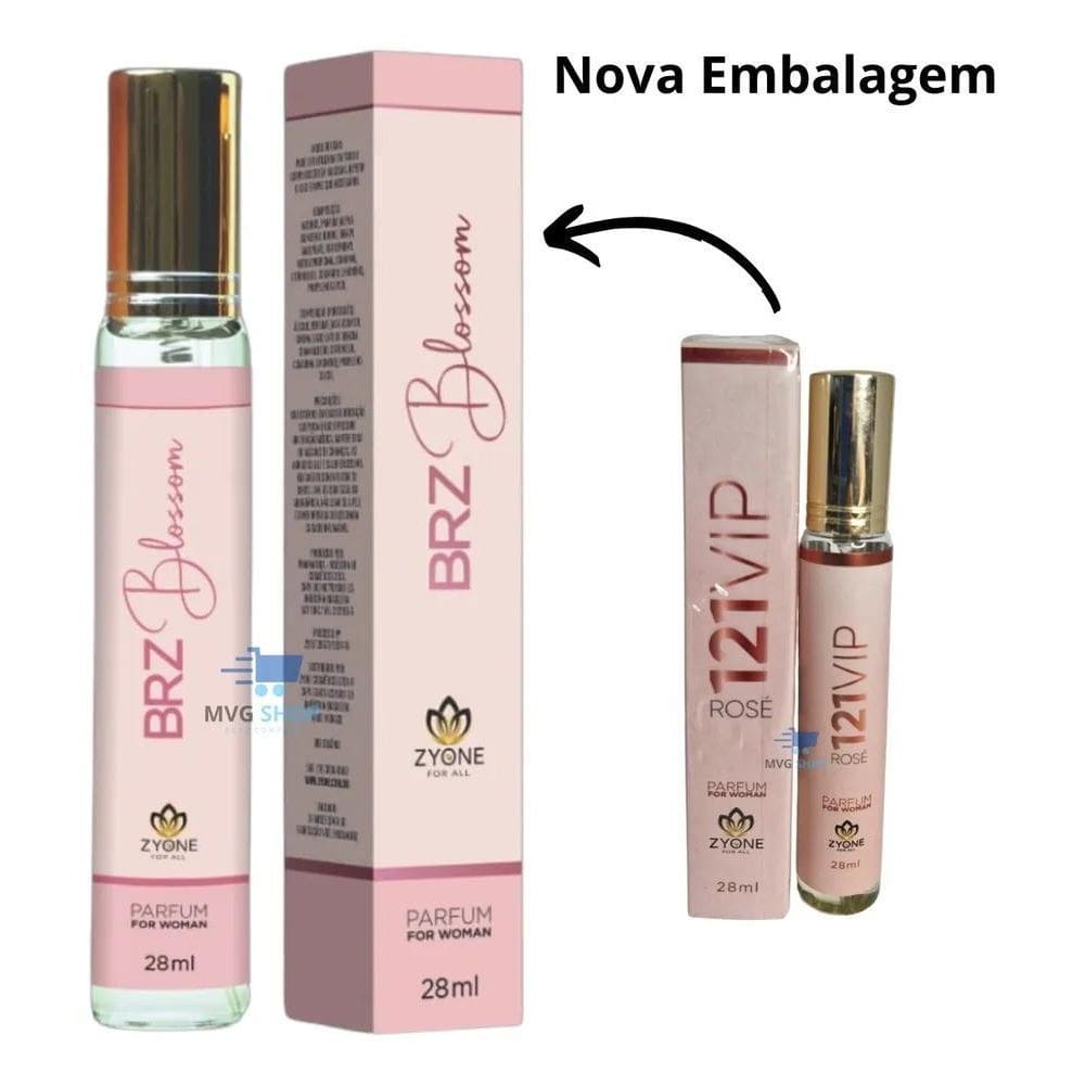 2X Perfume Feminino Zyone 121 Vip Rose - 28Ml Alta Fixação