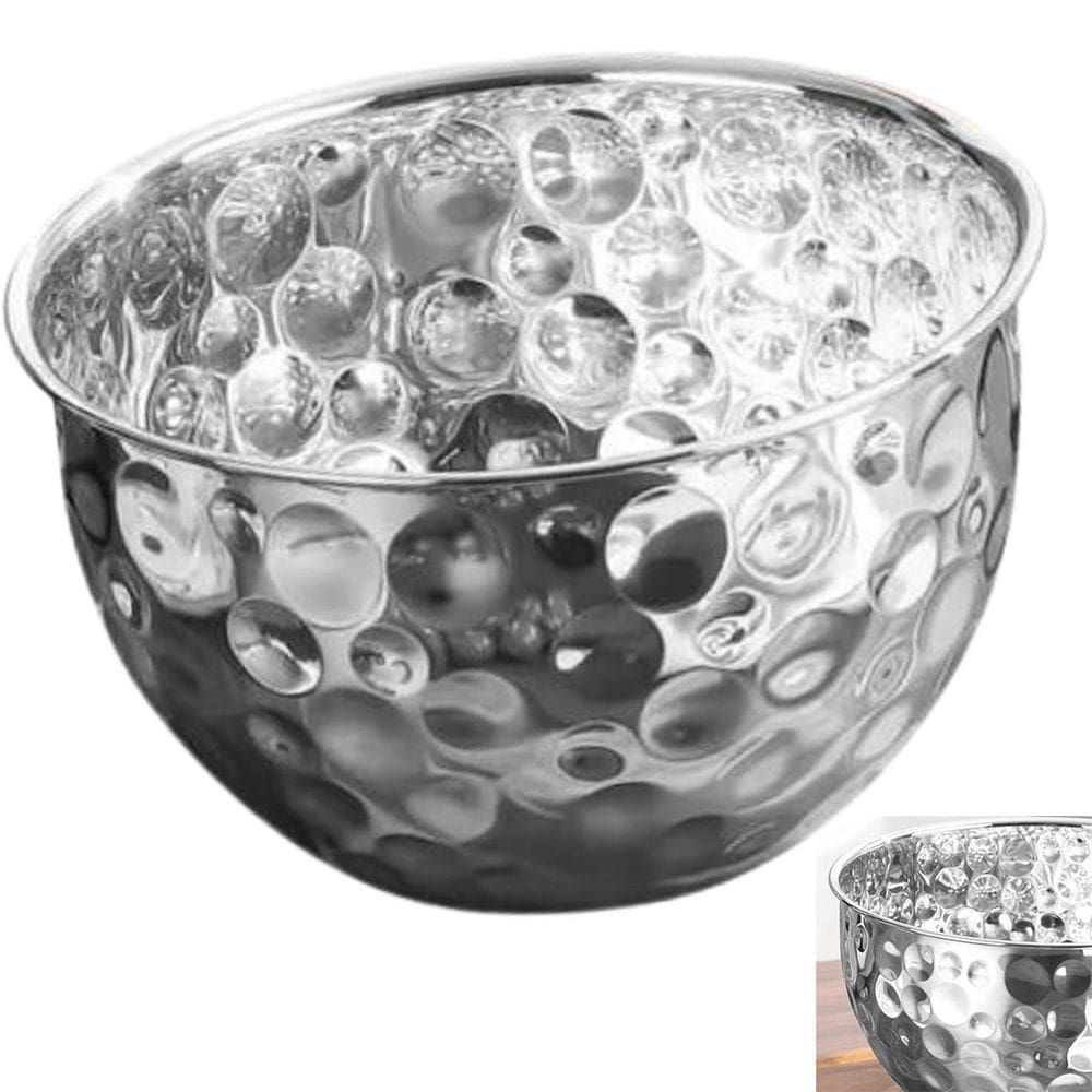 Tigela Inox Bowl Cumbuca Fruteira Saladeira Buffet Sala de Jantar Mesa Posta Refeiçao Cozinha Versatil Multiuso