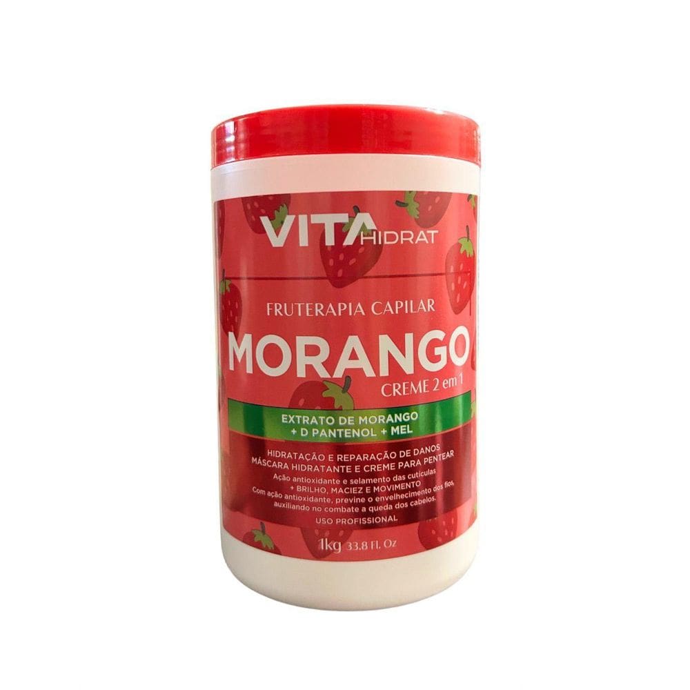 Creme Cabelos Secos E Rebeldes 2 Em 1 Morango Vita Hidrat