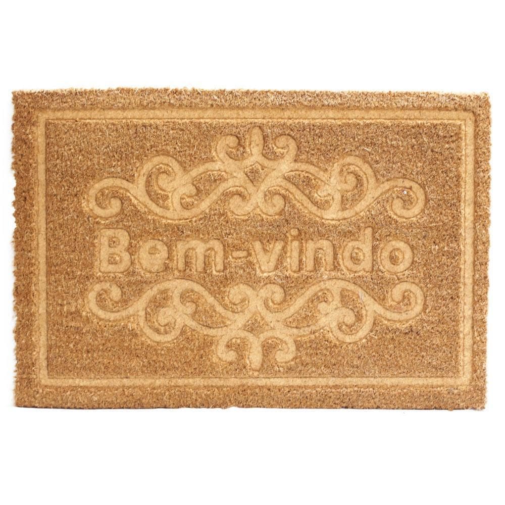 Capacho Tapete Fibra De Coco Bem Vindo Coroa Tuut 40X60