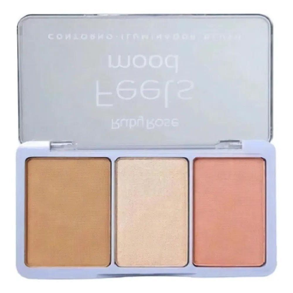 2X Paleta Trio Blush Iluminador Contorno 1 Feels Mood Ruby R