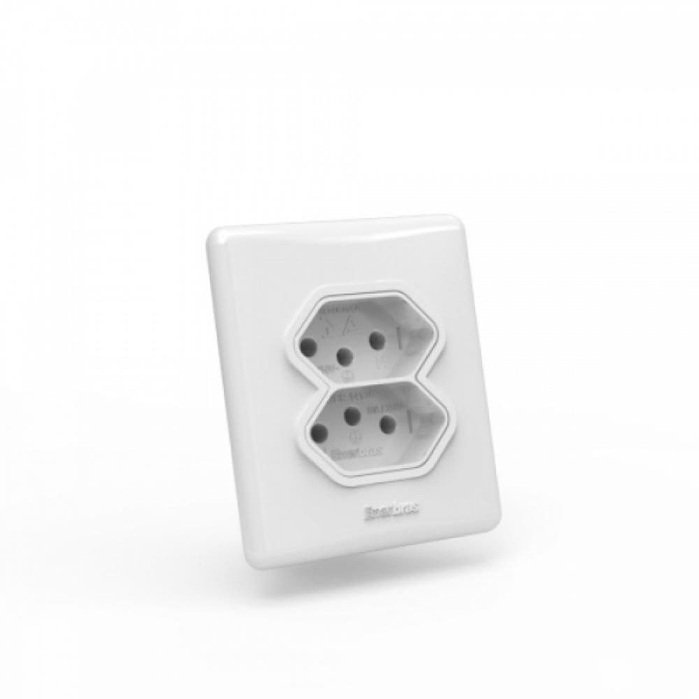 Tomada 2P+T 20A Dupla Sistema X Enerbras 397-En