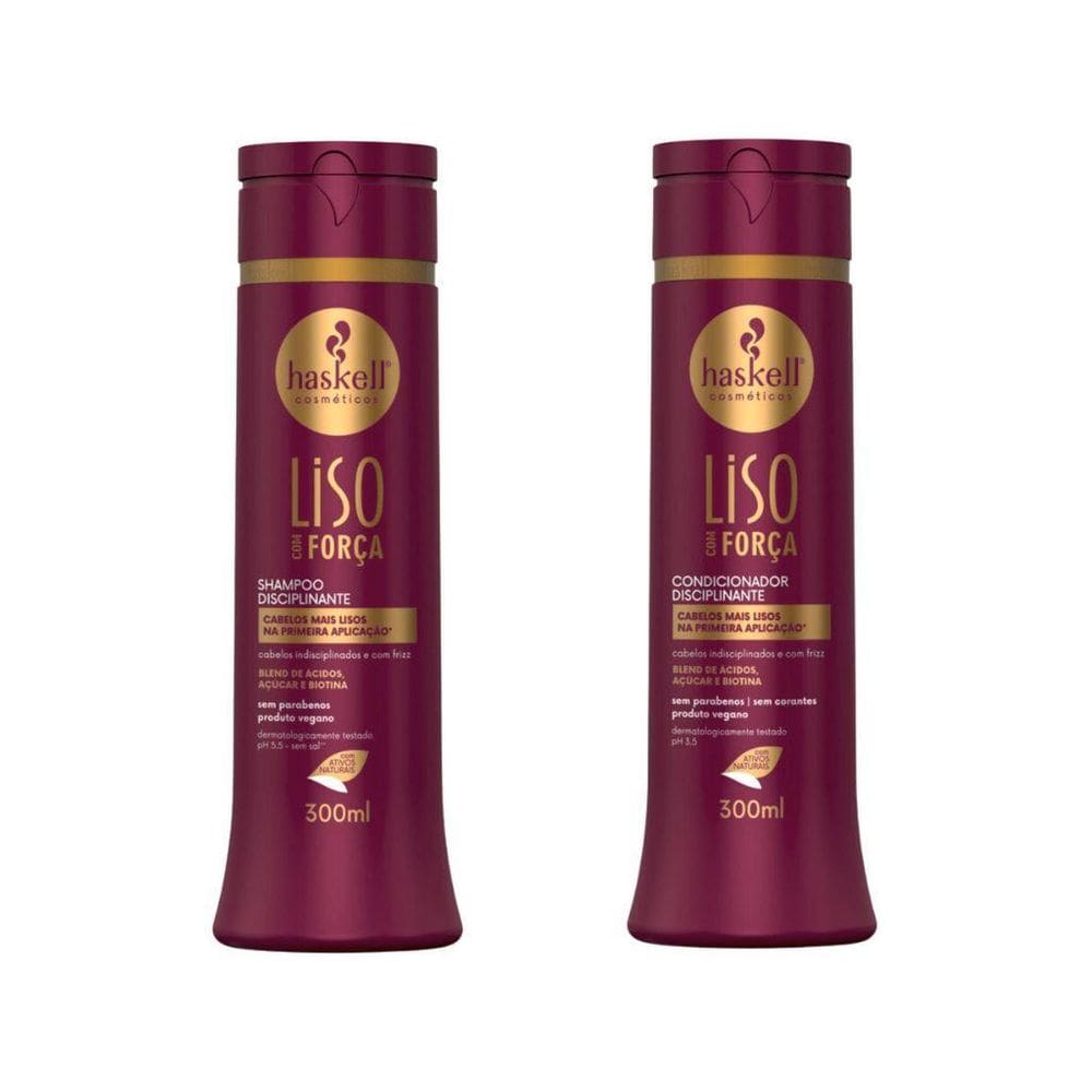 Kit Shampoo + Condicionador 300Ml Liso Com Força