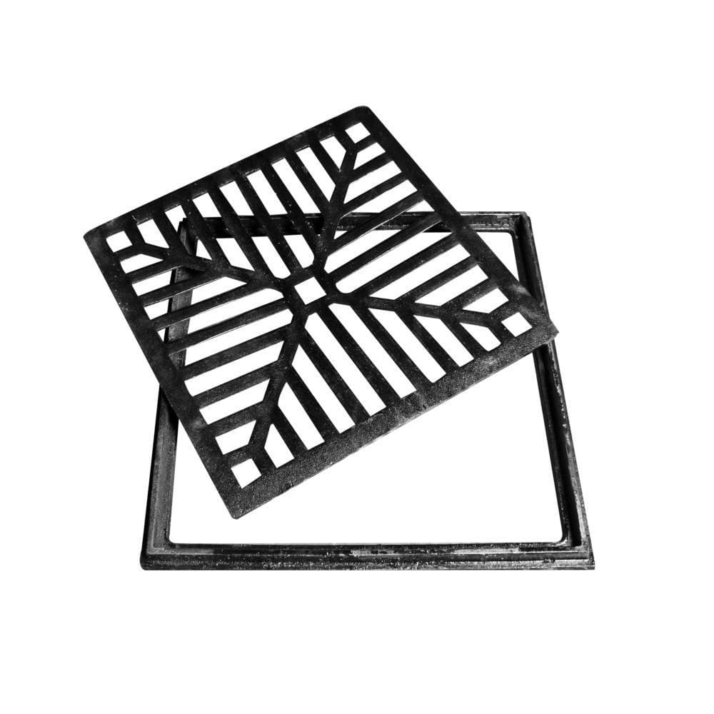 Ralo Grelha 15X15Cm Com Suporte Ferro Fundido Reforçado