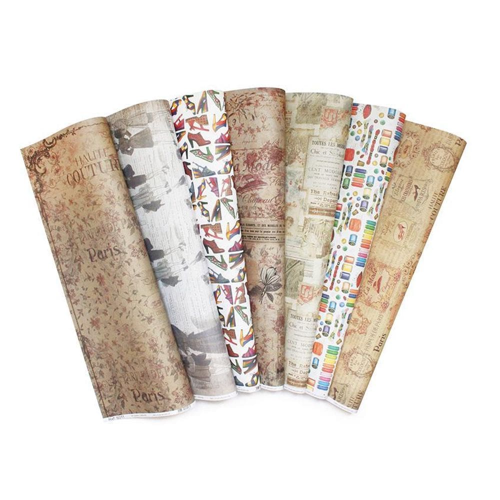 Papel Com Estampa Tex Papel Coleção Vintage Fashion Ref C46