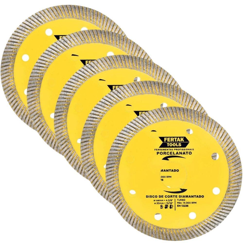 Disco De Corte Para Porcelanato 110X20Mm Kit 05 Un