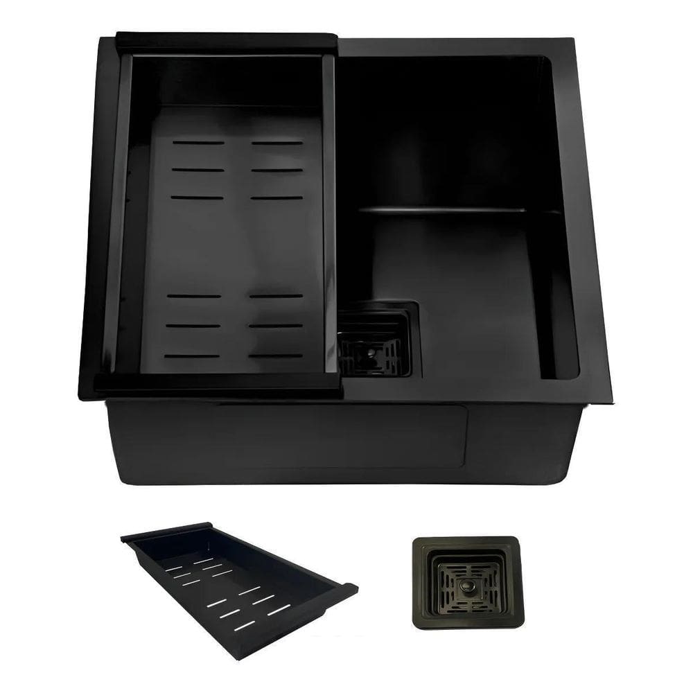 Cuba Gourmet Quadrada Aço Inox 304 Preta 44X44Cm Cub-020