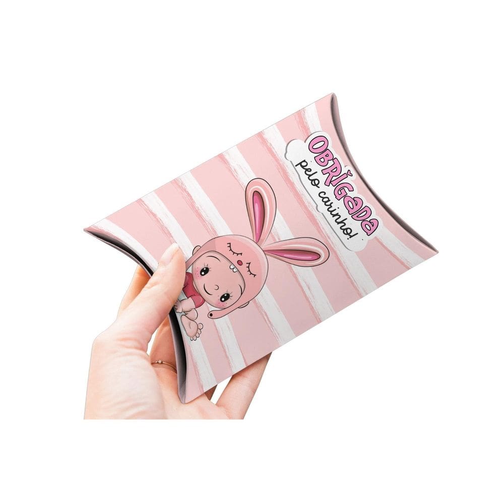 10 Caixinha Bebe Fofo Maternidade Chá Rifa - Menina Coelha