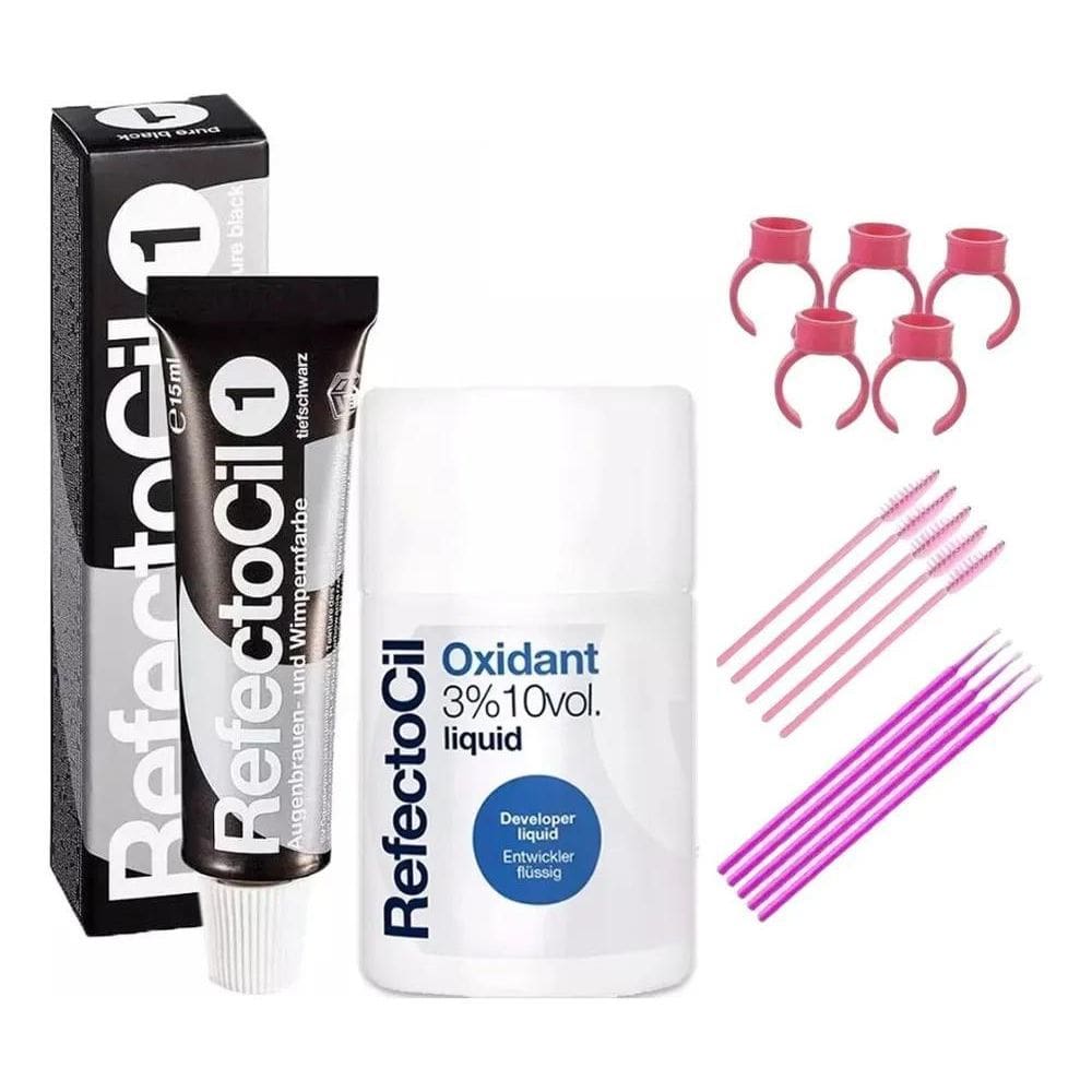 2X Kit Tinta Refectocil Tintura + Oxidante Sobrancelha Cílio