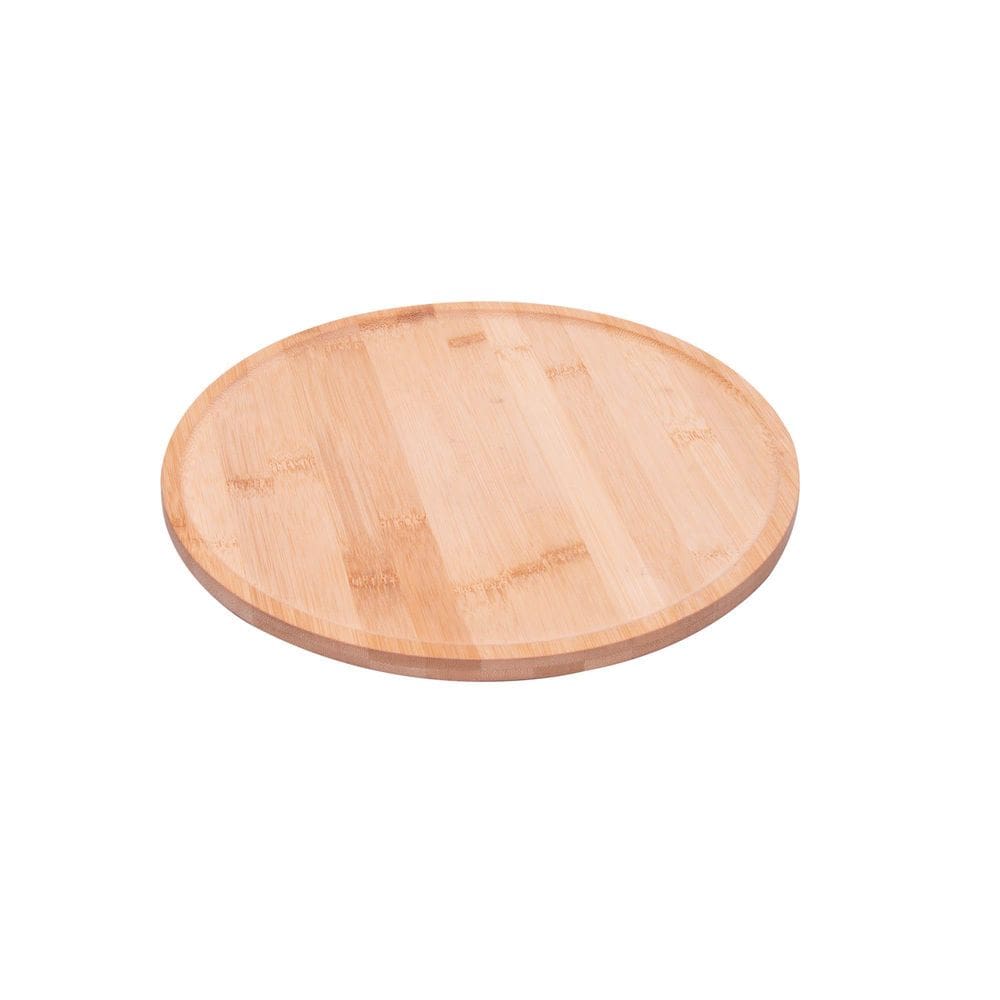 Prato Boleira Giratória Redonda De Bambu 30Cm Bancada Servir