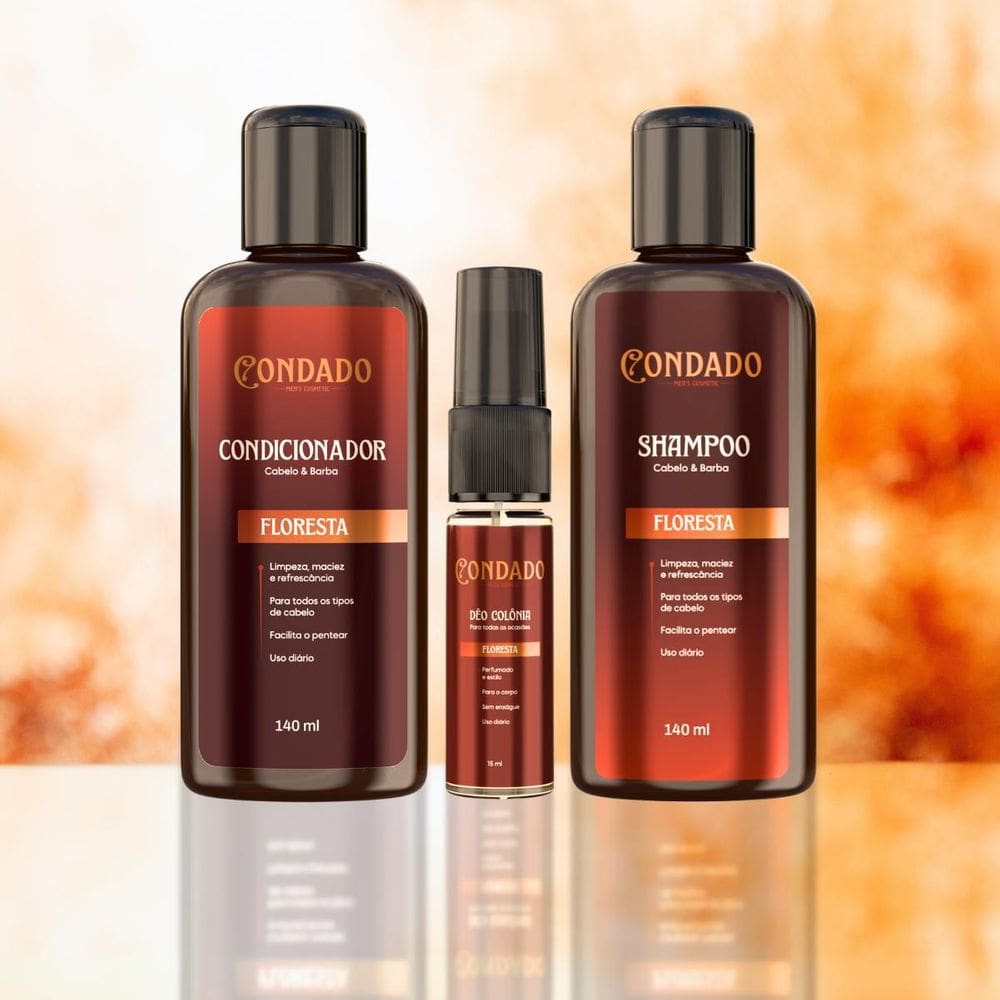 Kit Presente Masculino Colônia + Shampoo + Condicionador