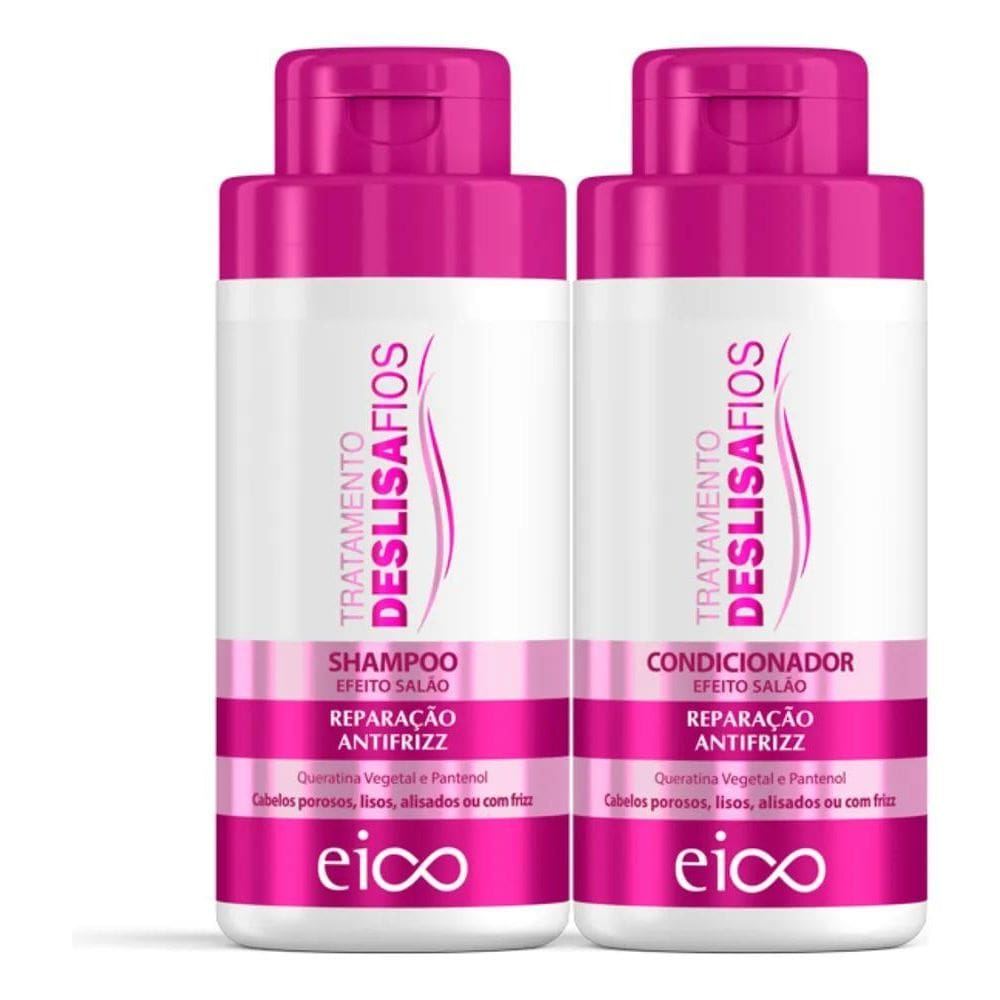10X Kit Eico Tratamento Creme Capilar Shampoo Sem Sal 450Ml