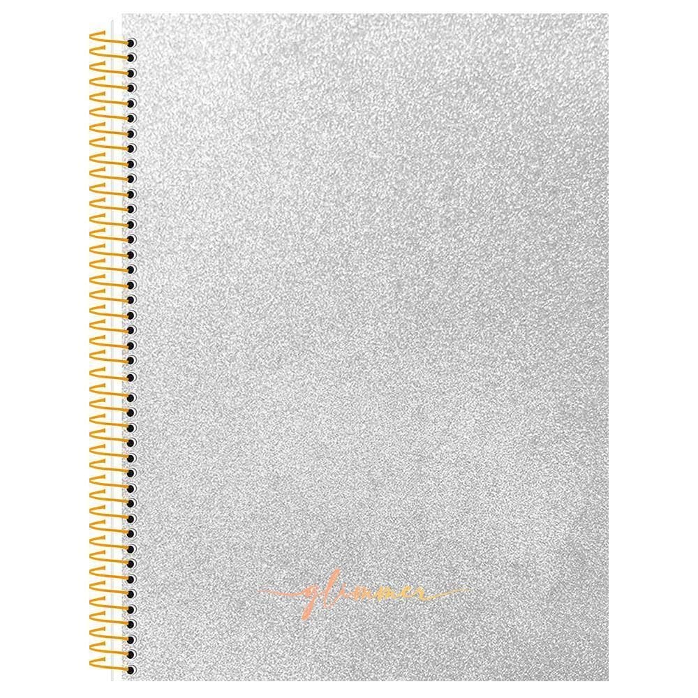 Caderno Colegial 10 Matérias 160Fl Glimmer Prata Animativa