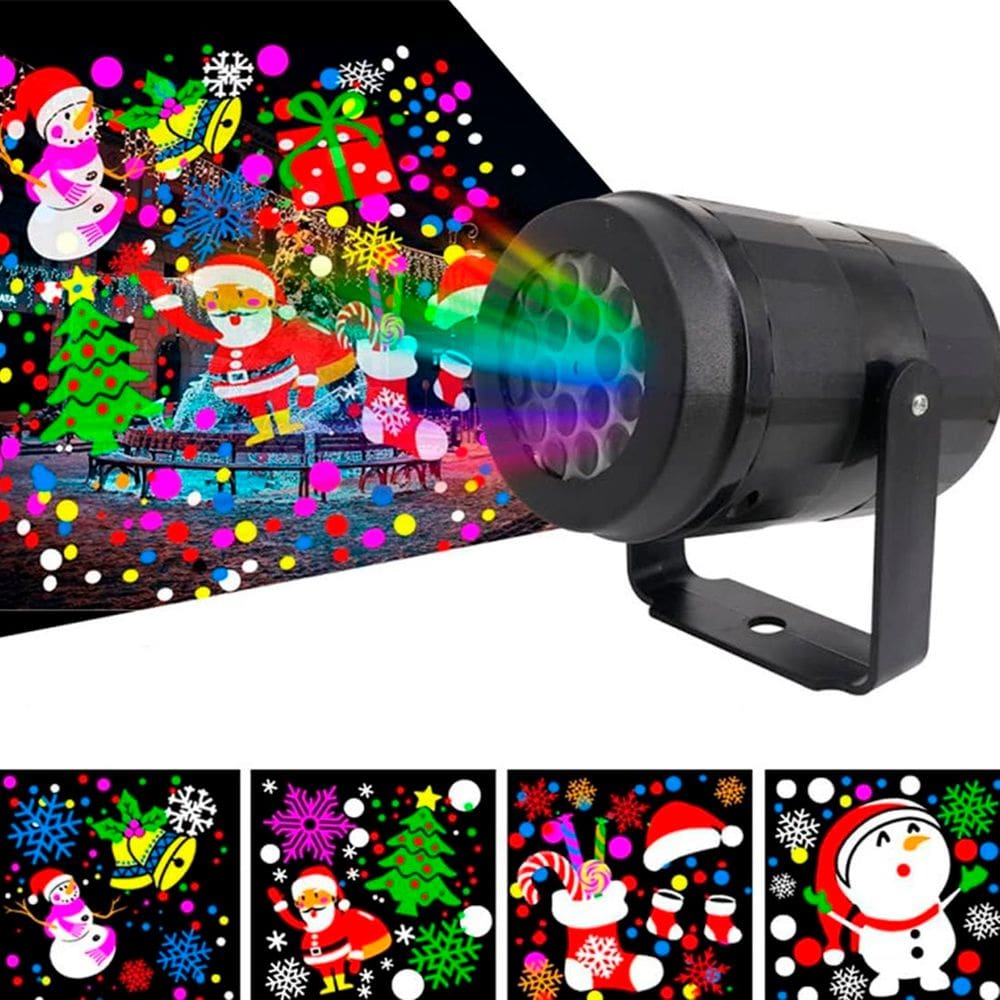 Projetor Portátil Iluminação LED Enfeite Natalino Neve Noel