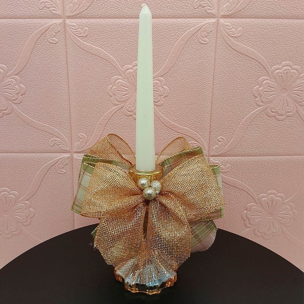 Castiçal Aparador Porta Vela Arranjo Centro Mesa Natal 35cm