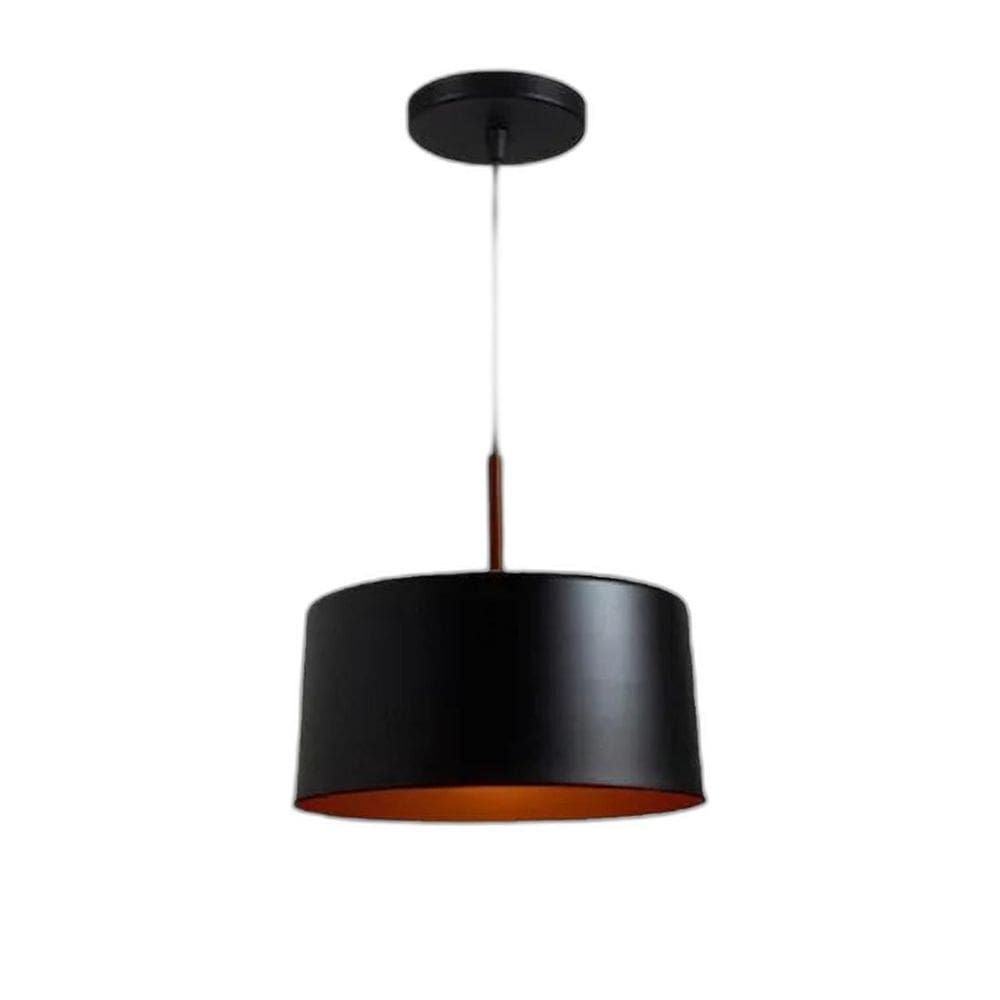 Pendente Large Bilboquê Estilo Tom Dixon Preto Com Cobre