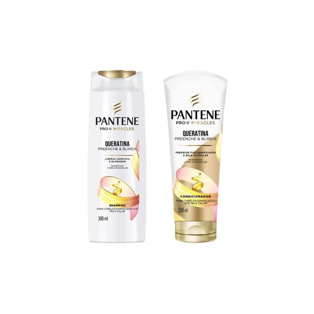 Kit Pantene Queratina 1 Shamp 300Ml + 1 Condicionador 150Ml