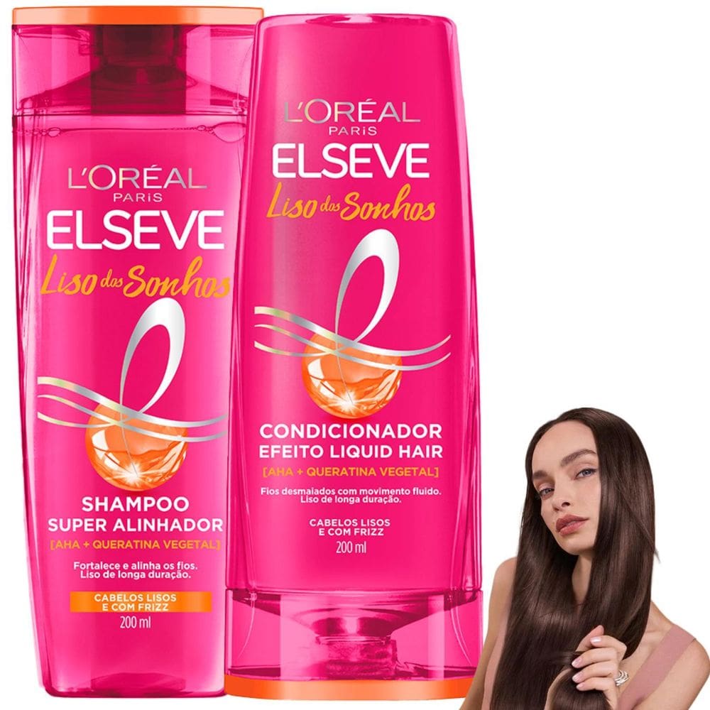 Kit Novo Liso Dos Sonhos Elseve Queratina Vegetal Aha Frizz