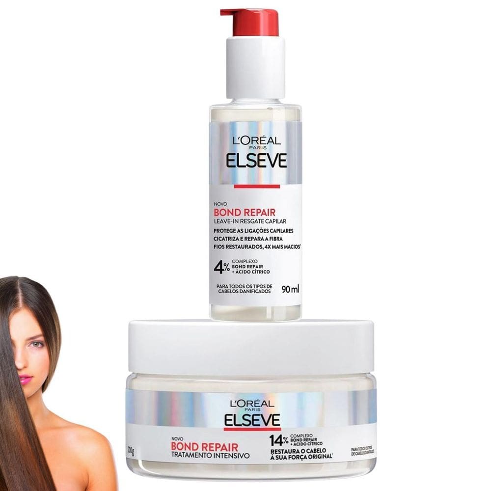 Kit Novo Elseve Loreal Paris Bond Repair Leave-In Mascara