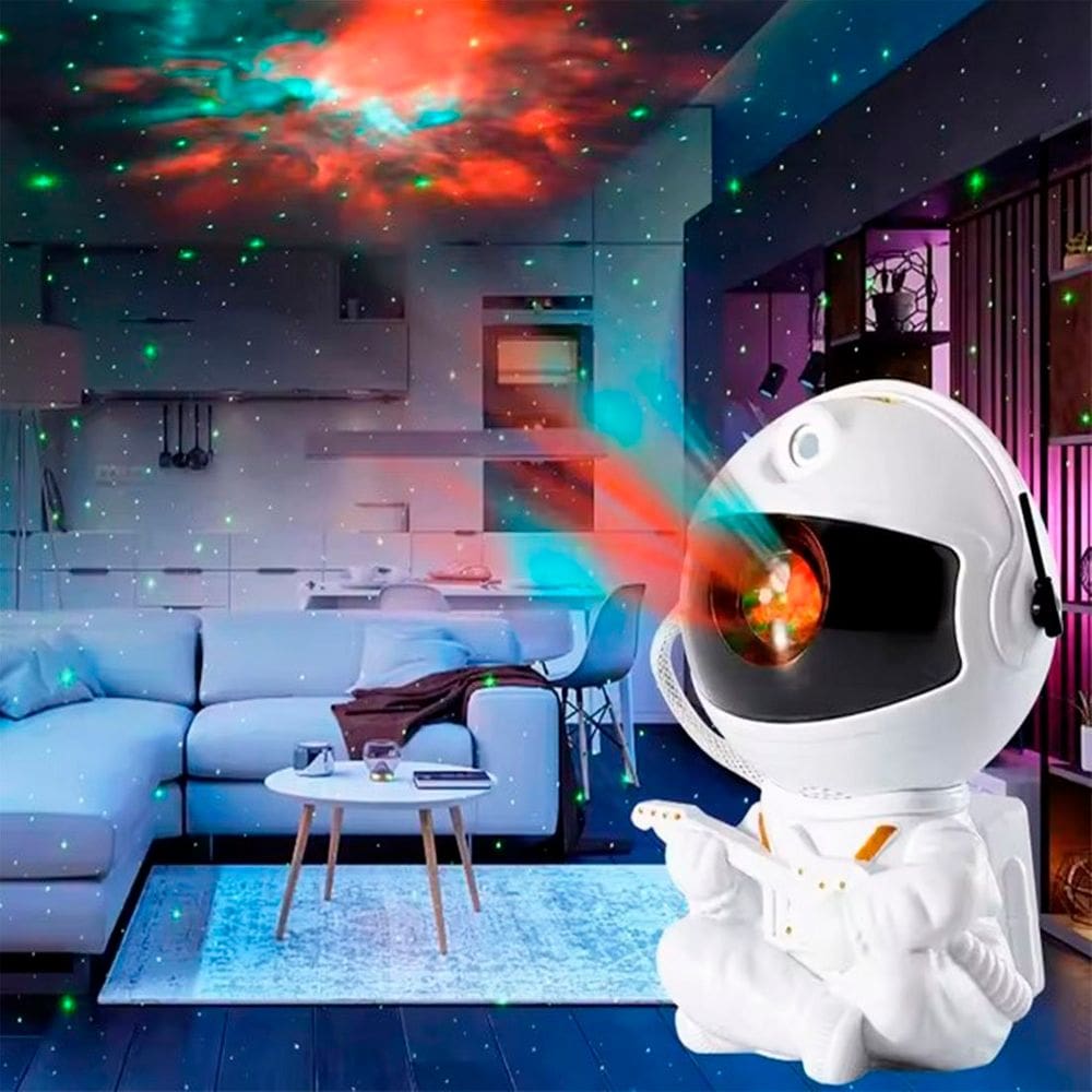 Projetor Portátil LED Astronauta Nebulosa Galáxia Estrelada