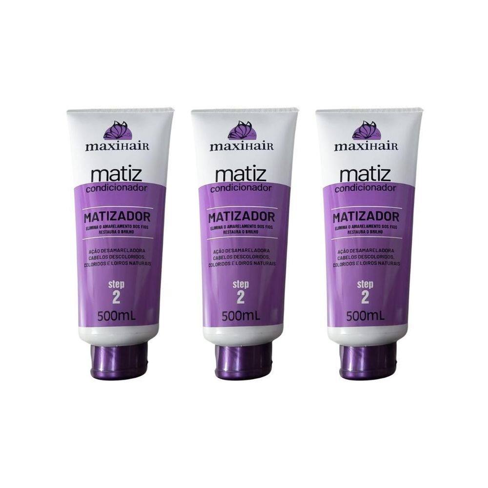Condicionador Maxihair 500Ml Matizador - Kit Com 3Un