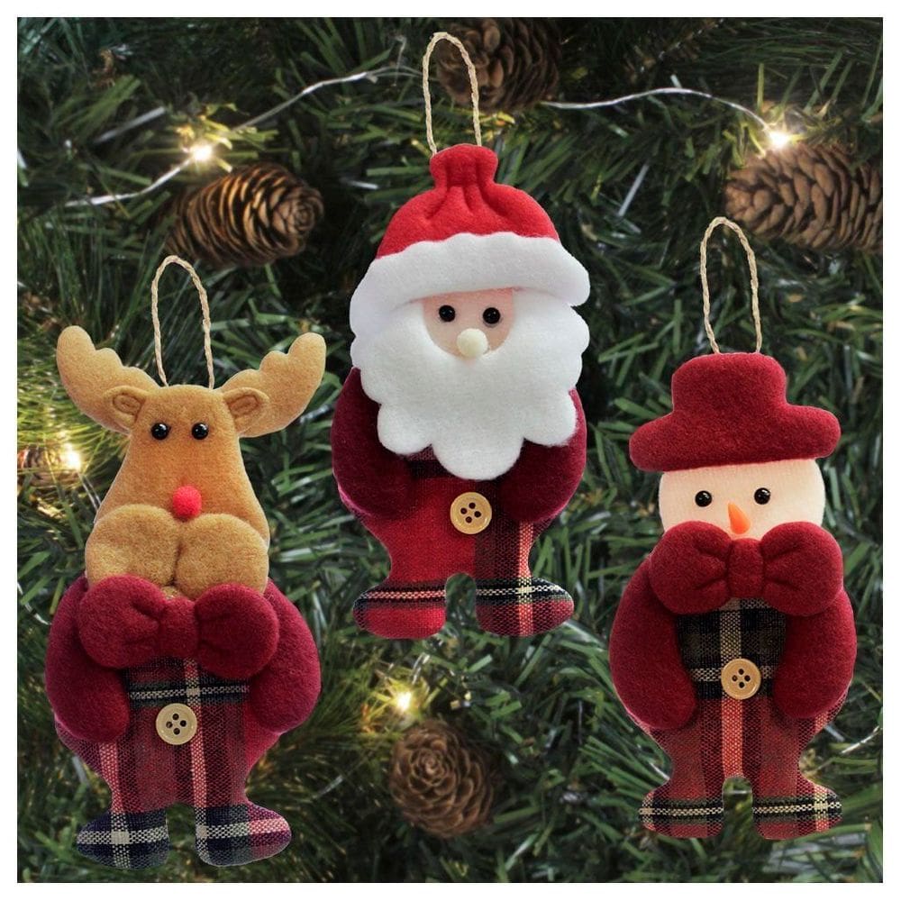 Kit Conjunto 30 Enfeites De Natal Pendente Para Arvore 9cm