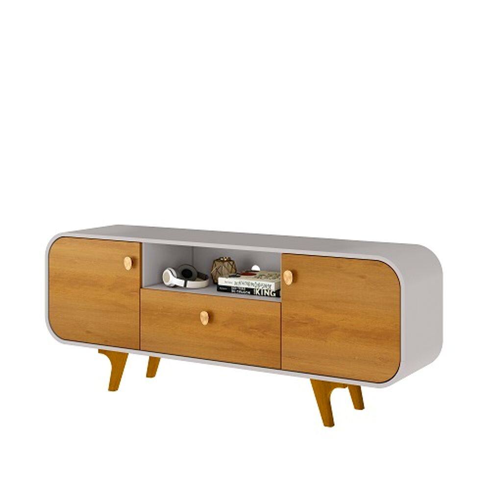 Rack Noronha Off White/Naturalle – Bechara Móveis