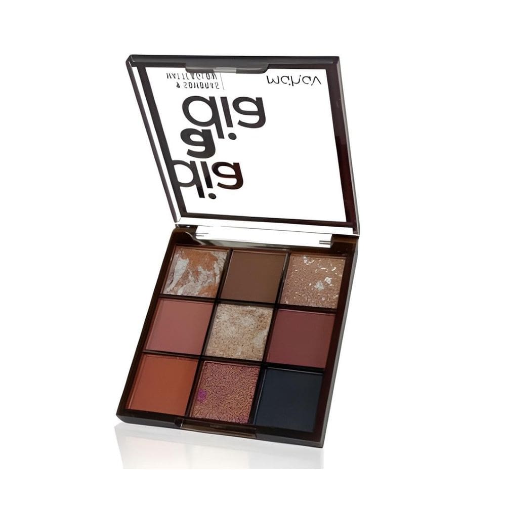 Paleta Com 9 Cores Classicas De Sombras Matte E Glow Elegant
