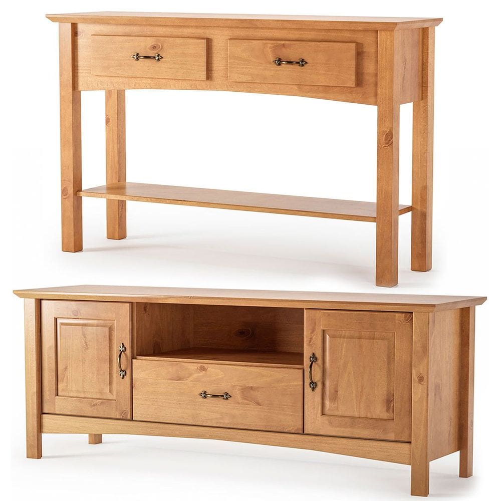 Kit Rack para Tv de até 60” e Aparador 100% Madeira Ballena