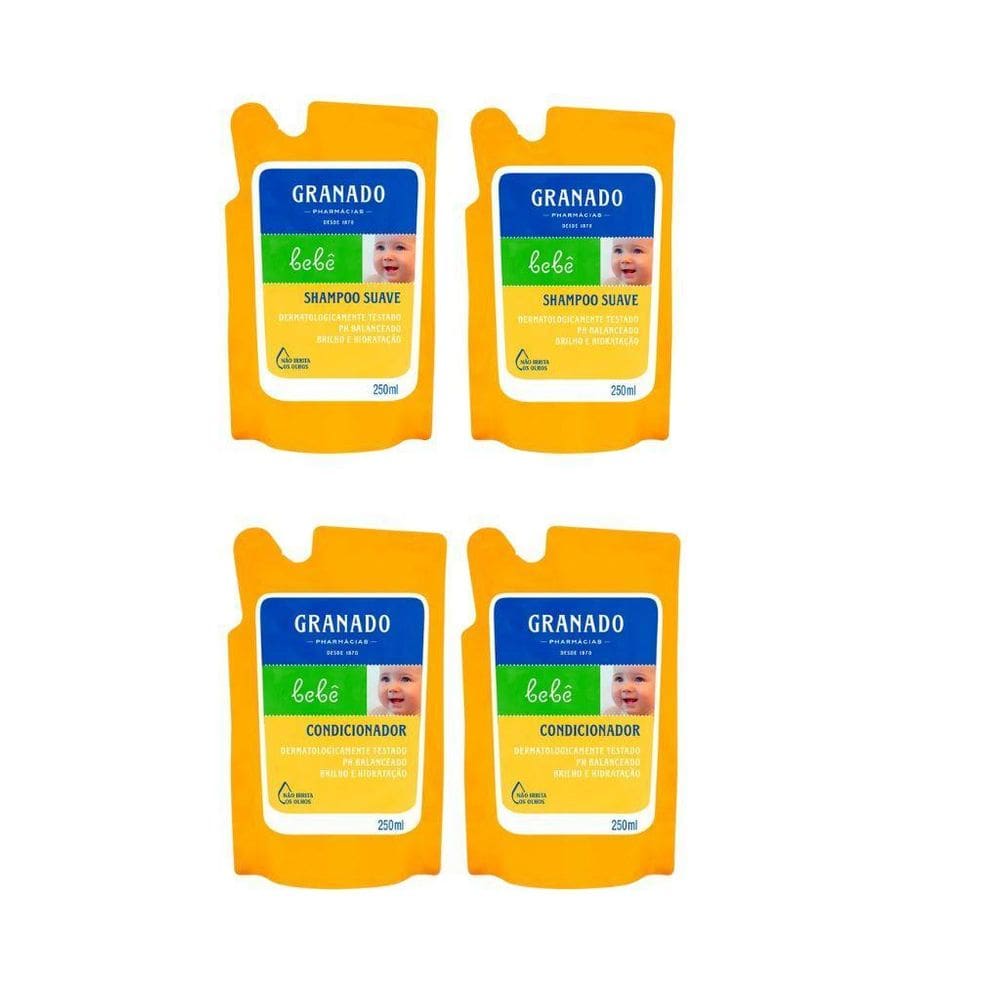 Kit Granado Bebe Refil Tradicional 2 Shampoo + 2 Cond 250Ml