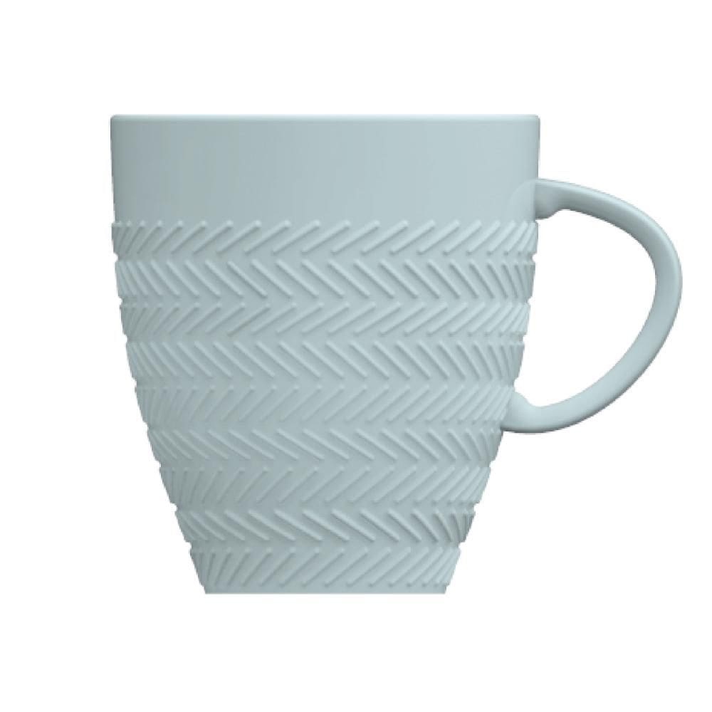 Caneca Chá Café Azul Vintage Chevron 310ml Germer Porcelanas