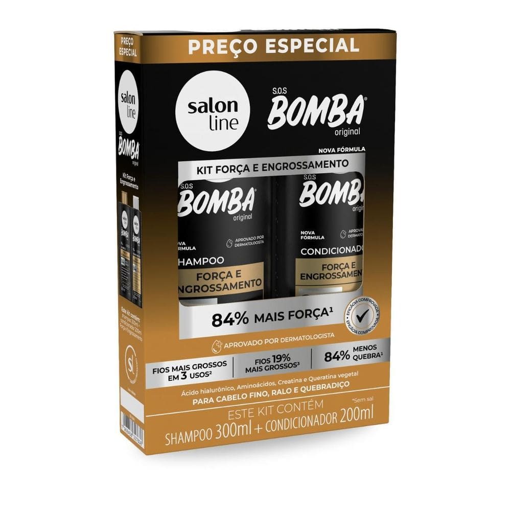 Shampoo + Condicionador Sos Bomba Engrossamento Salon Line