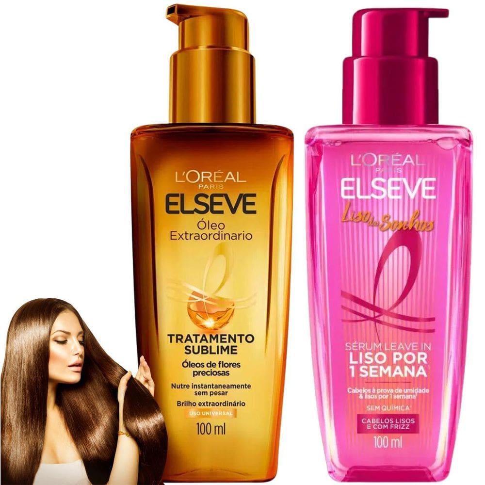 Kit Elseve Sérum Leave In Liso Dos Sonhos Óleo Extraordinári