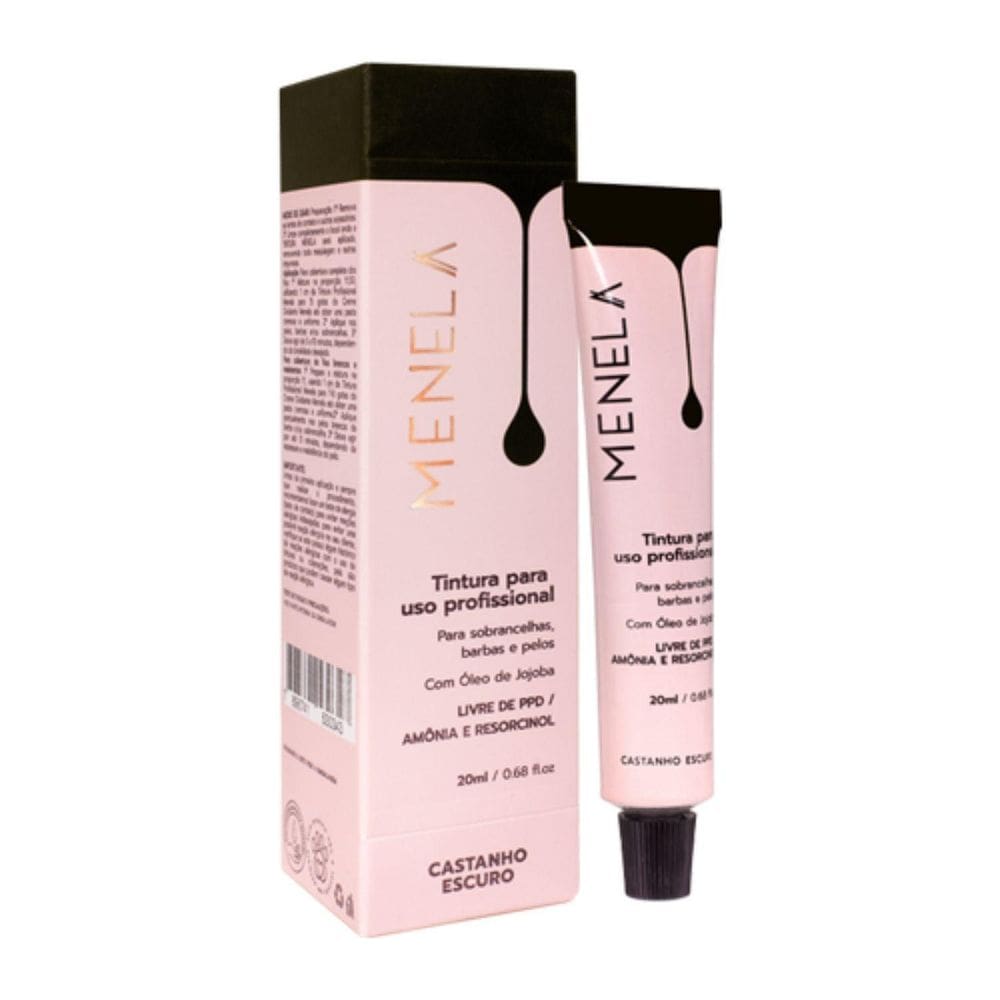 Tintura Para Sobrancelhas Menela Castanho Escuro 20ml