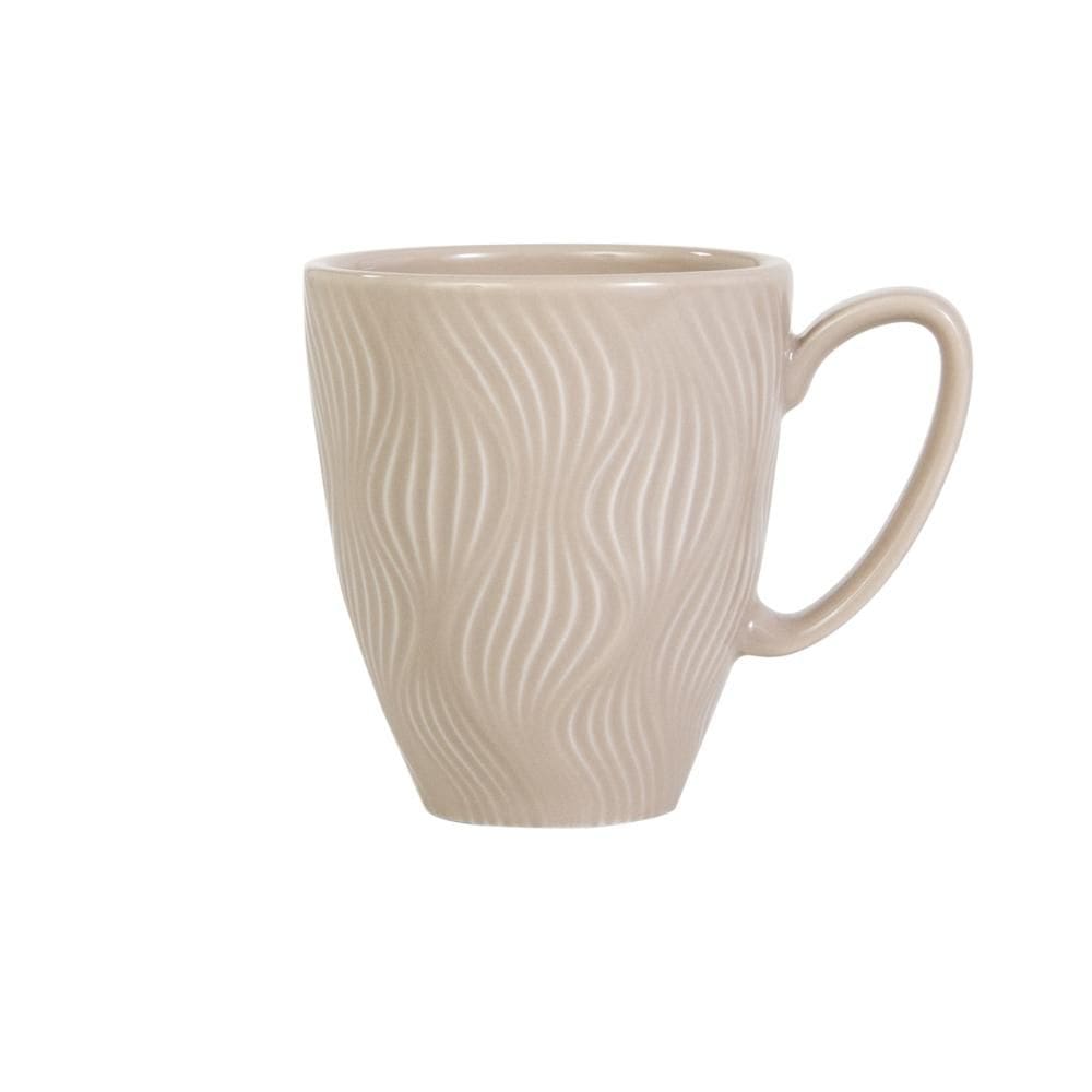 Caneca Chá Café Cor Creme Sinuosa 308 ml Germer Porcelanas