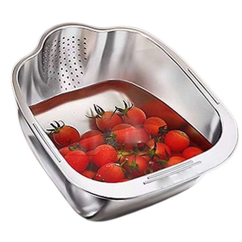Escorredor Inox Arroz Fruta Verdura Legumes Versatil Cozinha Prepero Multiuso Higienico Resistente