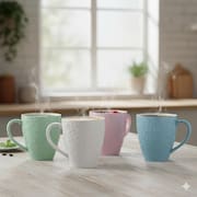 Kit 04 Canecas Chá Café Relevo Tassel Cores 310ml  Germer