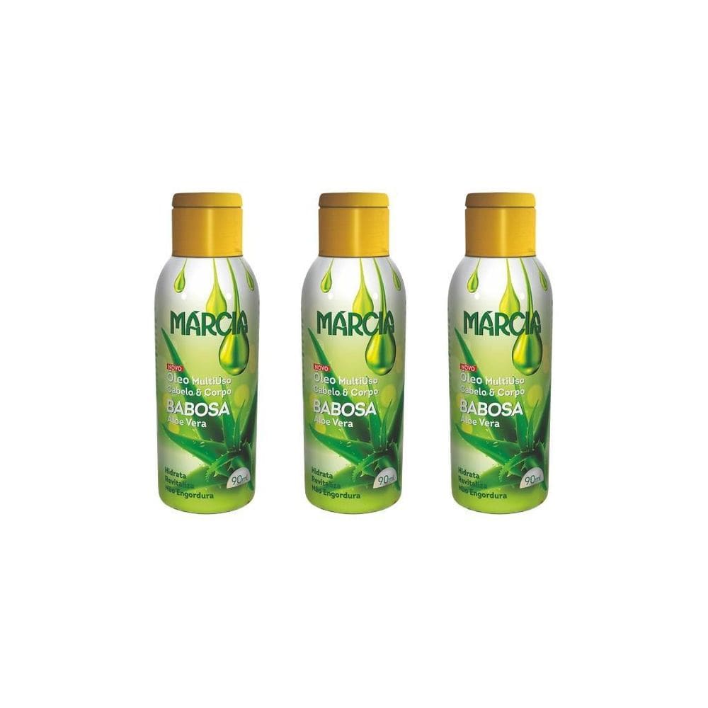 Oleo Cabelo E Corpo Marcia 90Ml Babosa-Kit C/3Un