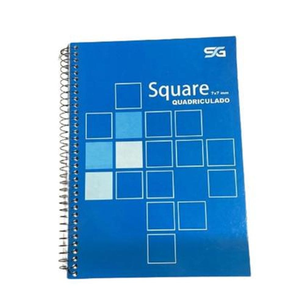 Pacote Caderno Quadriculado Espiral Capa Dura 80 Folhas 7x7mm Azul - Sidgraph