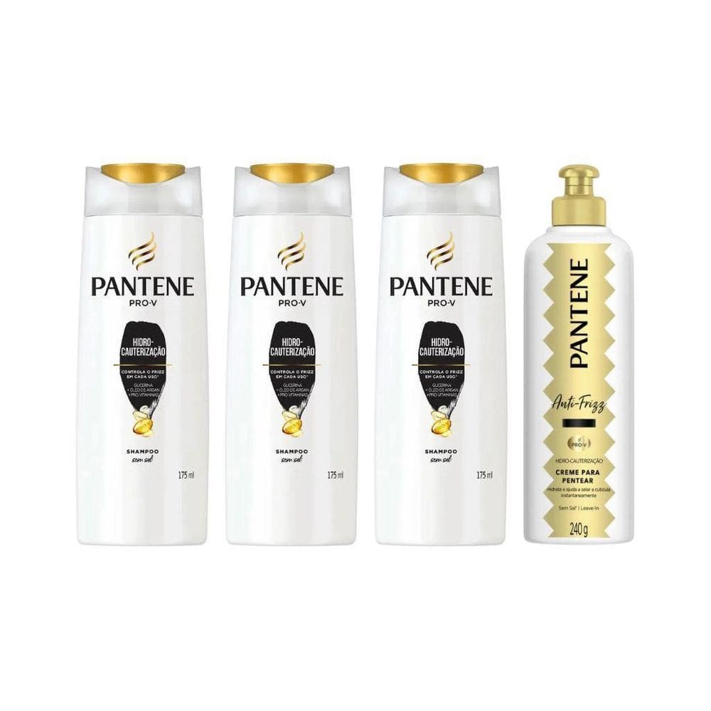 Kit Pantene Hidro Cauterização 3 Shamp 175Ml + 1 Creme 240G
