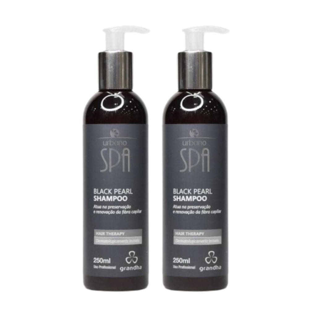 02 Shampoo Para Renovação Urbano Spa Black Pearl 250Ml Cada