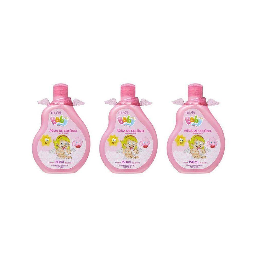Colonia Muriel Baby 150Ml Menina - Kit C/3Un