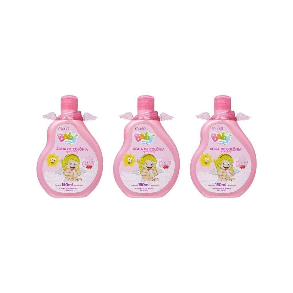 Colonia Muriel Baby 150Ml Menina - Kit C/3Un
