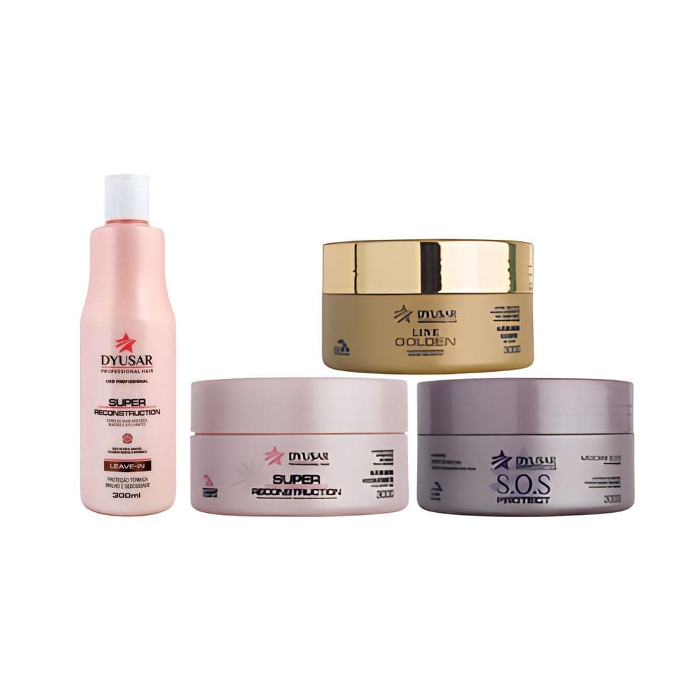 Kit Cronograma Capilar + Leave-In 300Ml Dyusar Cosméticos