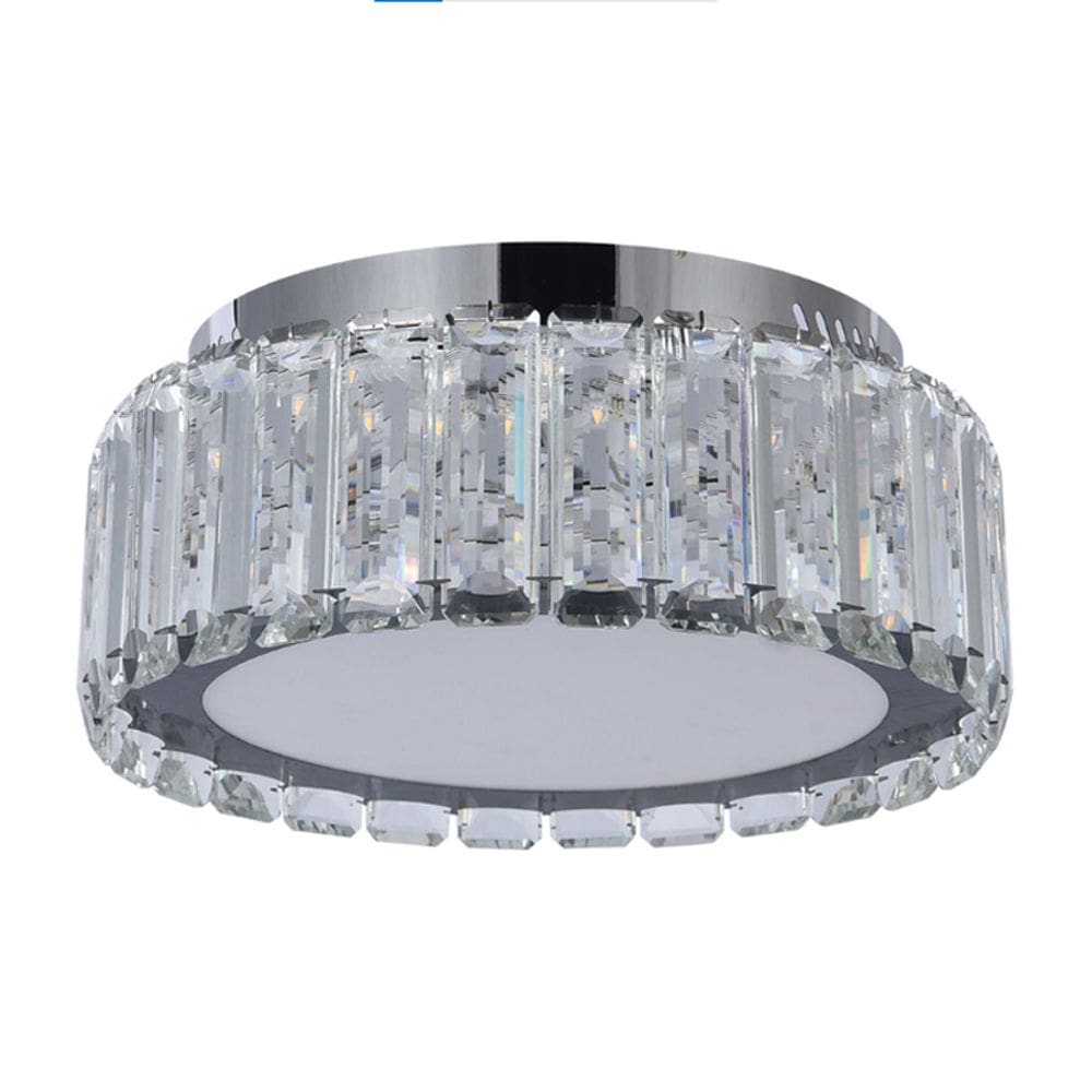 Plafon de Sobrepor Cristais Transparente 30cm Led 25W 3000K Bivolt 16094-PL