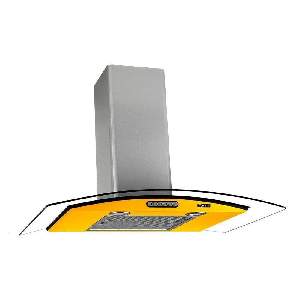 Coifa de Parede Vidro Curvo 75cm Duto Slim Terim Amar C Inox 220V