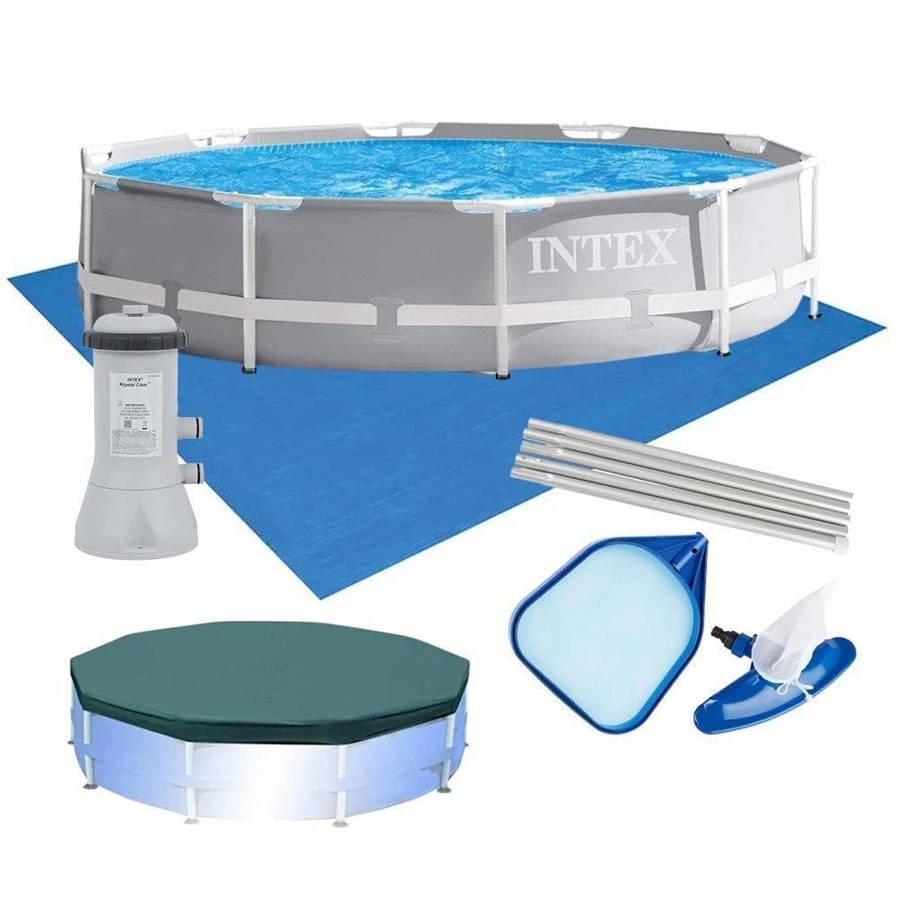 Piscina Estrutural Litros ção Prism + Capa + Filtro + Forro + Kit Limpeza- Intex