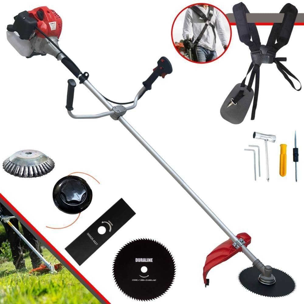 Roçadeira Completa Cg430p 43cc + Faca 3p 80d E Escova De Aço