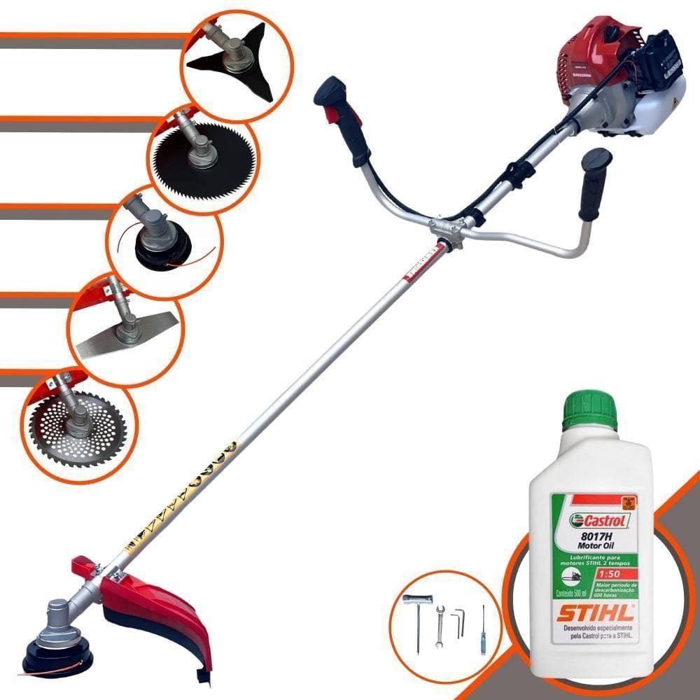 Roçadeira Bcj431-l 43cc + Óleo Stihl + 4 Lâminas De Corte